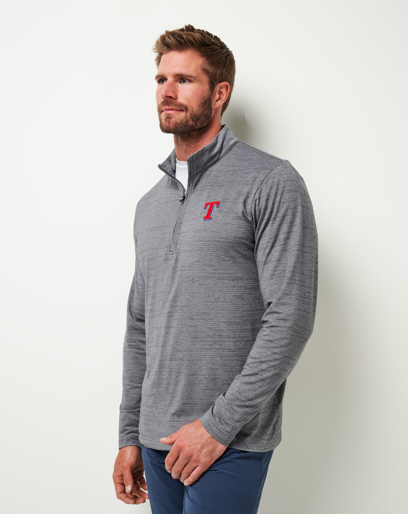 Travis Mathew Outlets Texas Rangers The Heater Quarter Zip Men|New