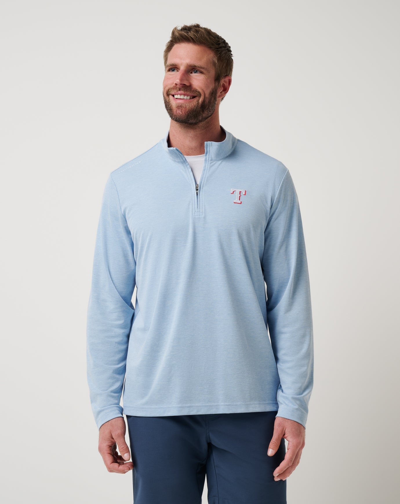 Travis Mathew For Sale Texas Rangers Time To Tailgate Quarter Zip Men|New