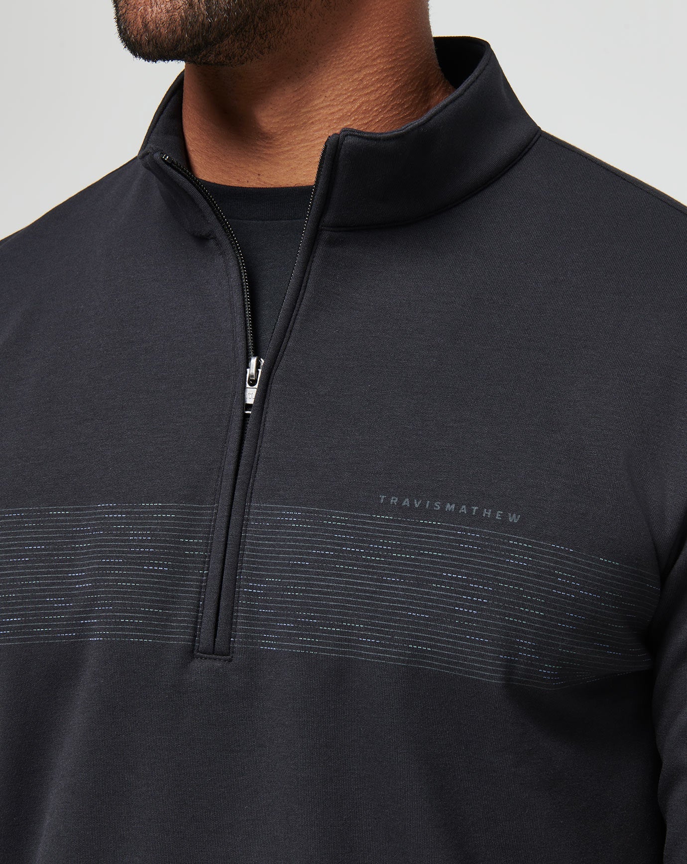 Travis Mathew Discount Upgraded Fleece Chest Stripe Quarter Zip Men