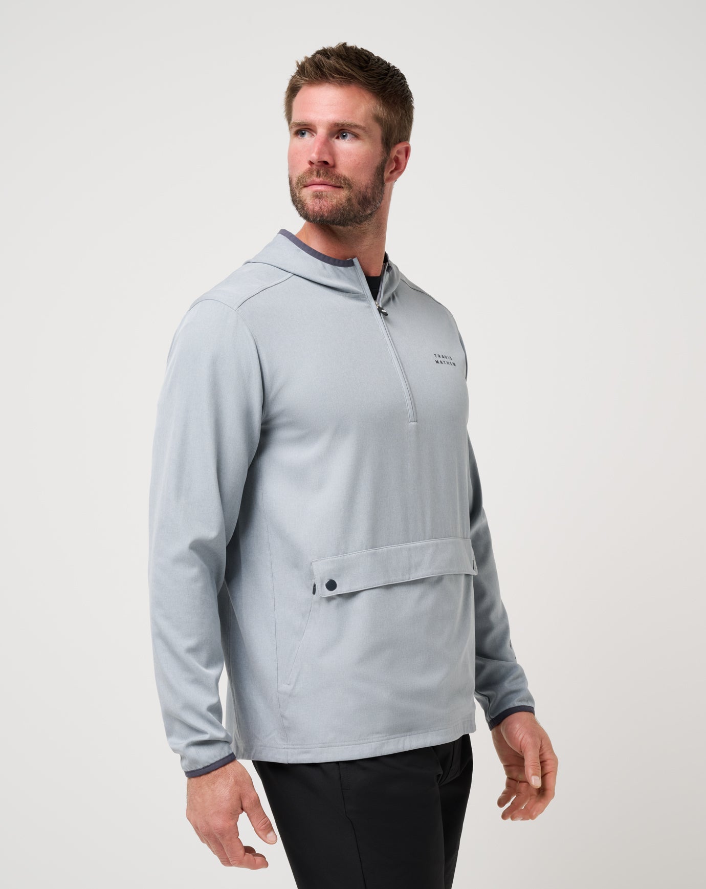 Travis Mathew For Sale Out Of Pocket Hooded Quarter Zip Men|Golf