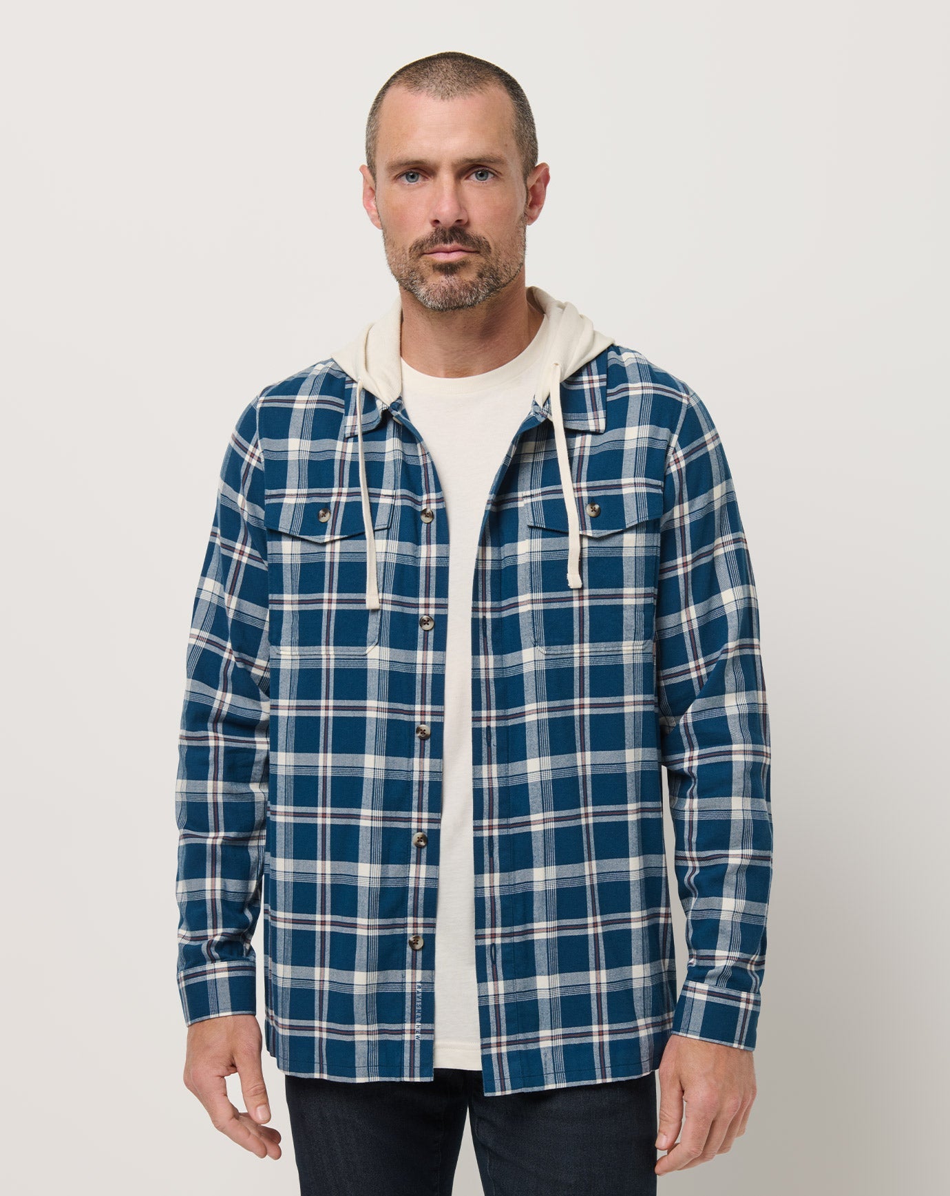 Travis Mathew US Cloud Flannel Hooded Button-Up Men