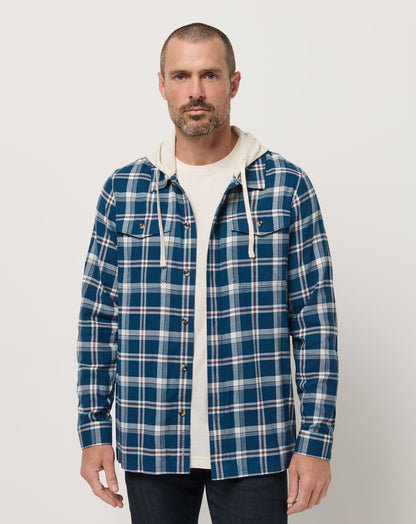 Travis Mathew US Cloud Flannel Hooded Button-Up Men