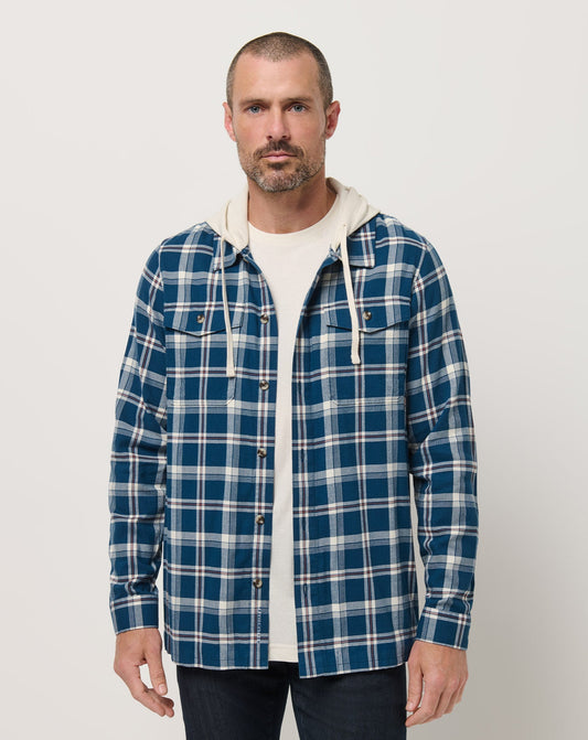 Travis Mathew US Cloud Flannel Hooded Button-Up Men