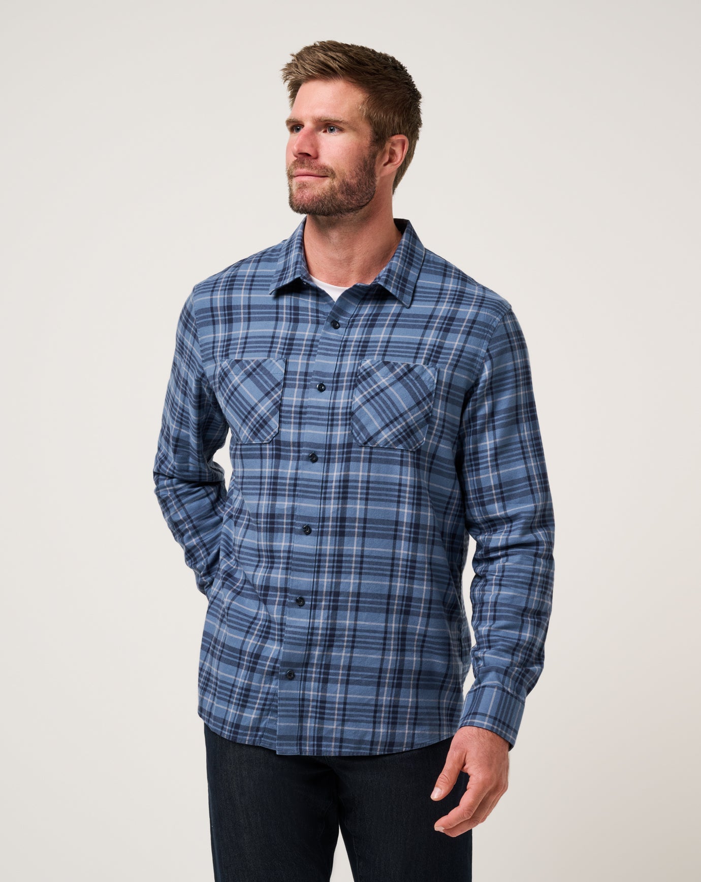 Travis Mathew For Sale Cloud Flannel Plaid Button-Up Men
