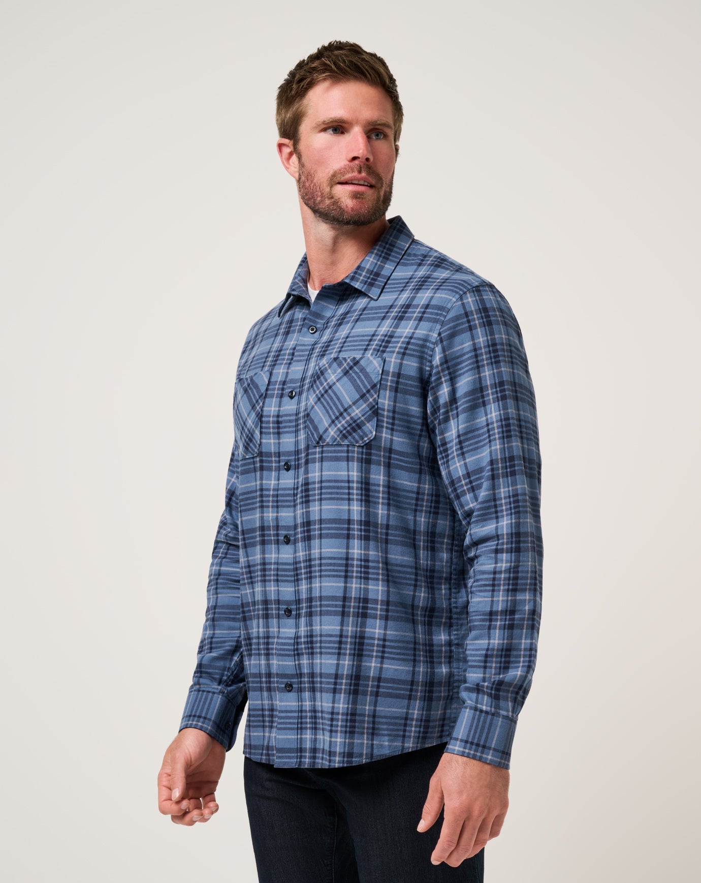 Travis Mathew For Sale Cloud Flannel Plaid Button-Up Men