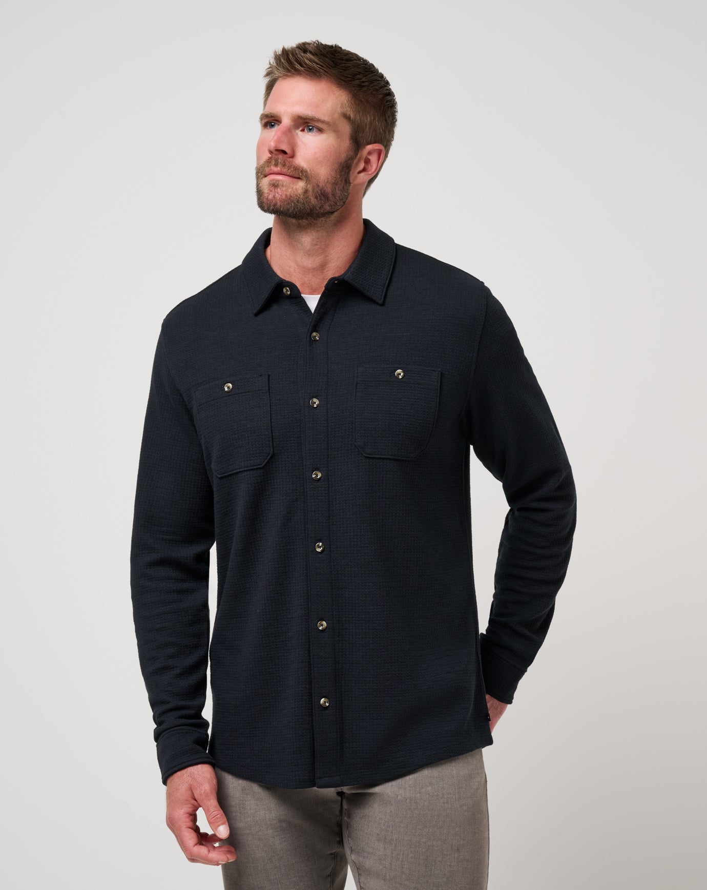 Travis Mathew Online Cloud Waffle Shirt Jacket Men
