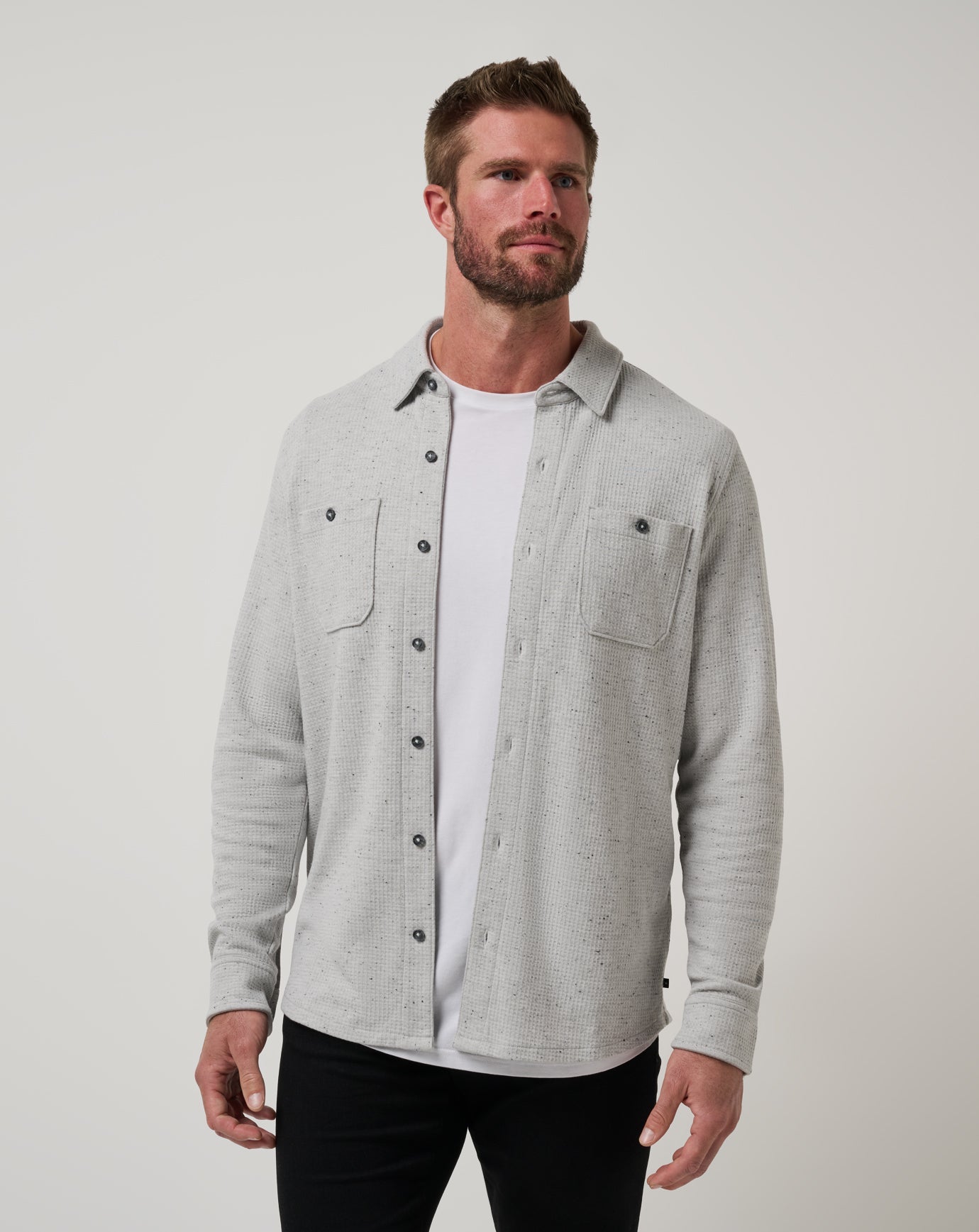 Travis Mathew Sale Cloud Waffle Shirt Jacket Men