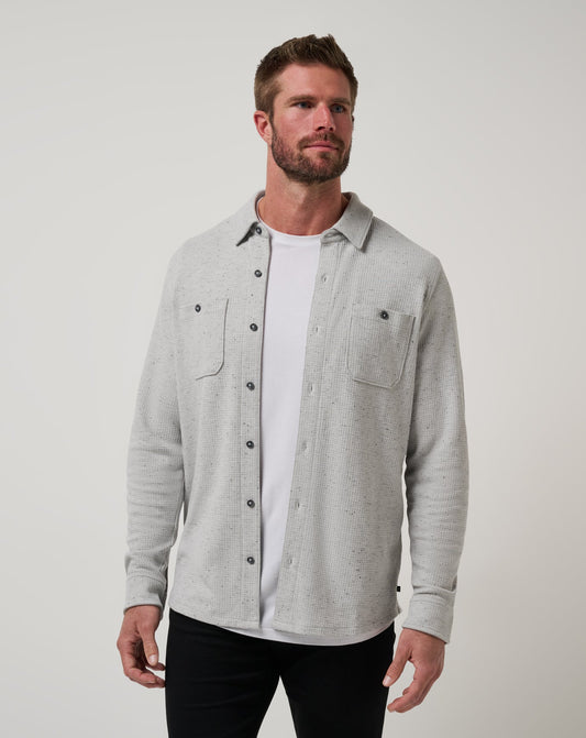 Travis Mathew Sale Cloud Waffle Shirt Jacket Men