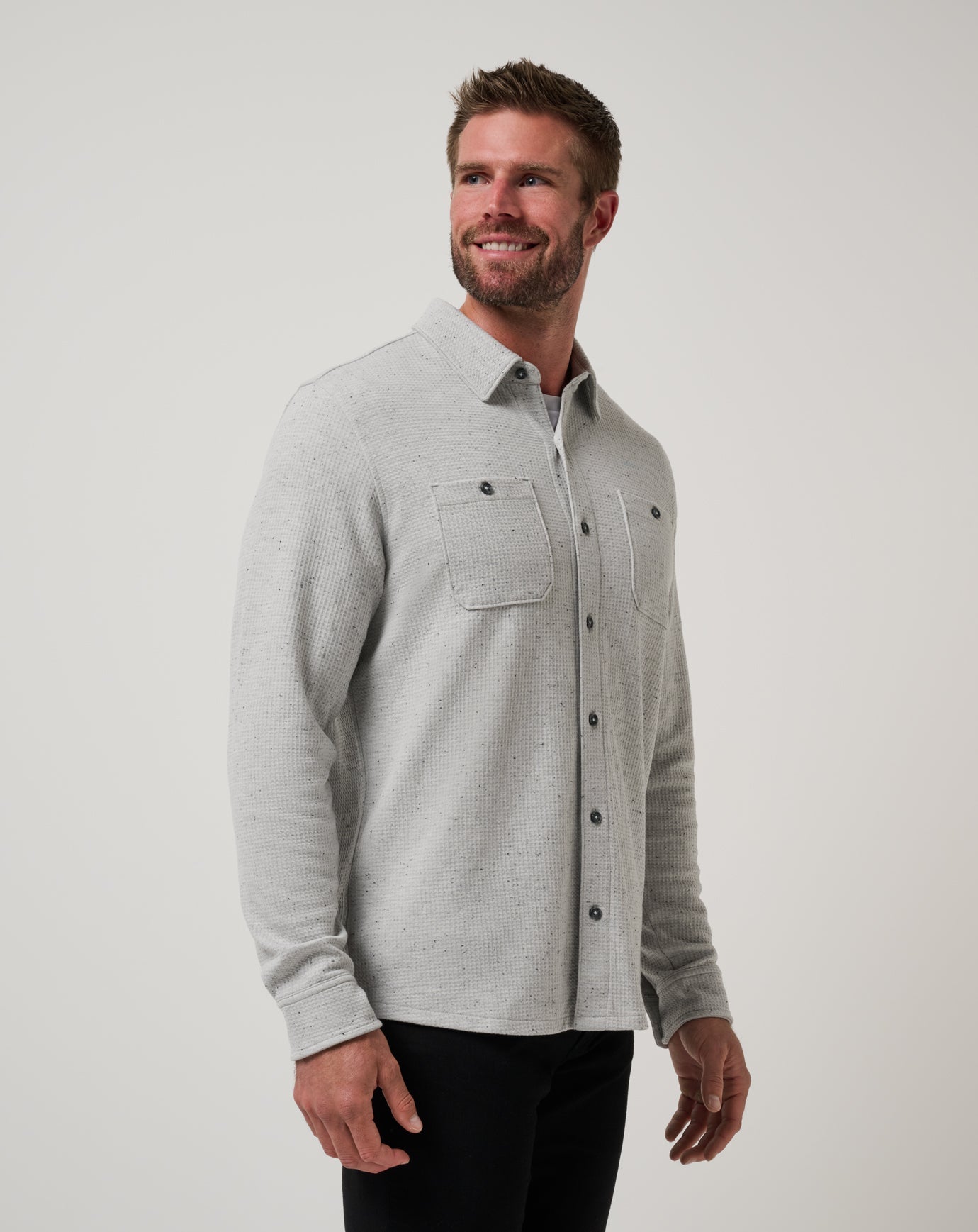 Travis Mathew Sale Cloud Waffle Shirt Jacket Men
