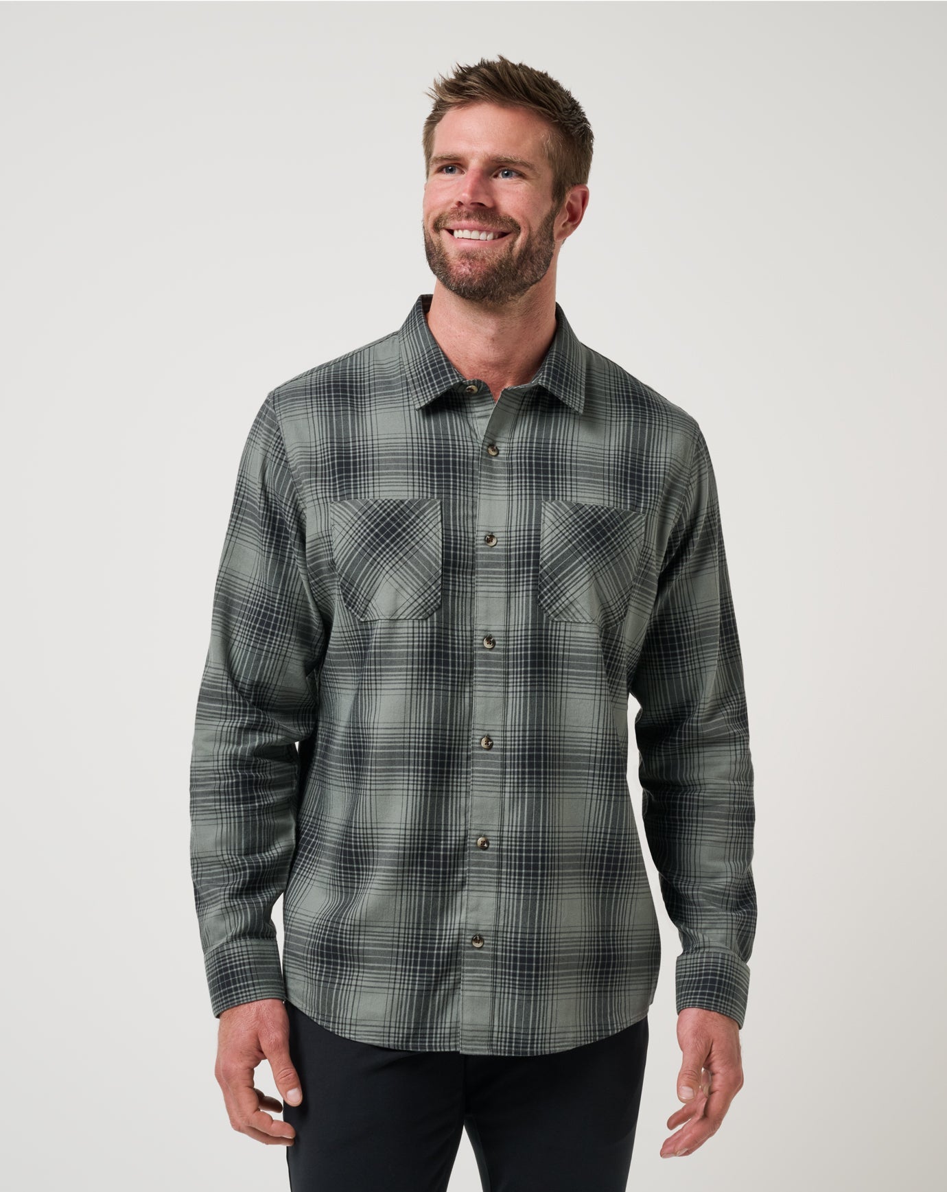 Travis Mathew Discount Cloud Flannel Plaid Button-Up Men