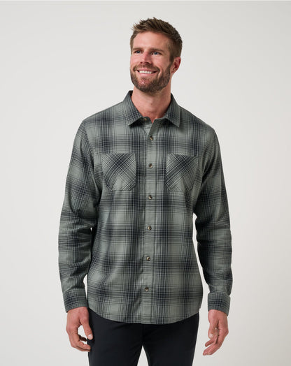 Travis Mathew Discount Cloud Flannel Plaid Button-Up Men
