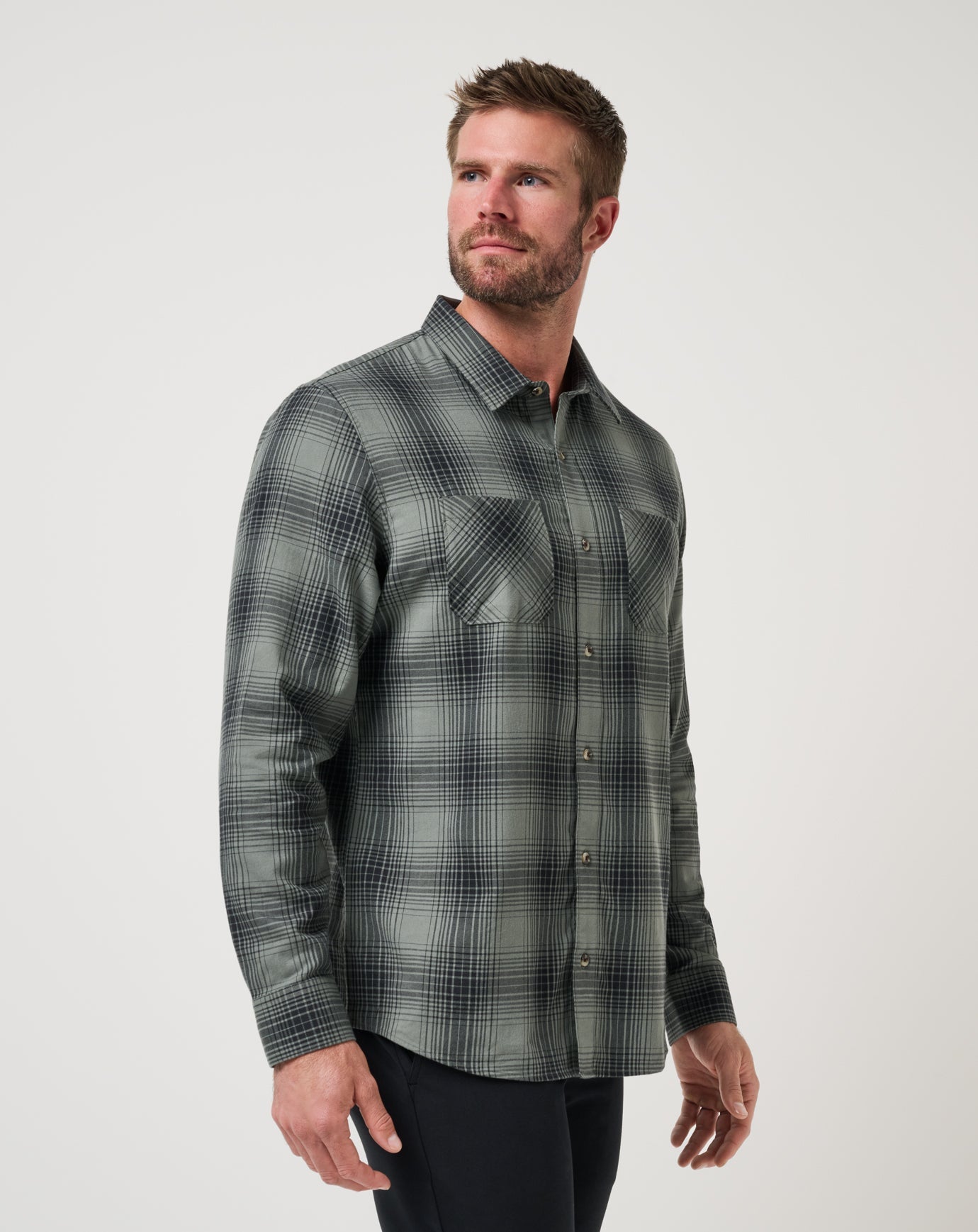 Travis Mathew Discount Cloud Flannel Plaid Button-Up Men