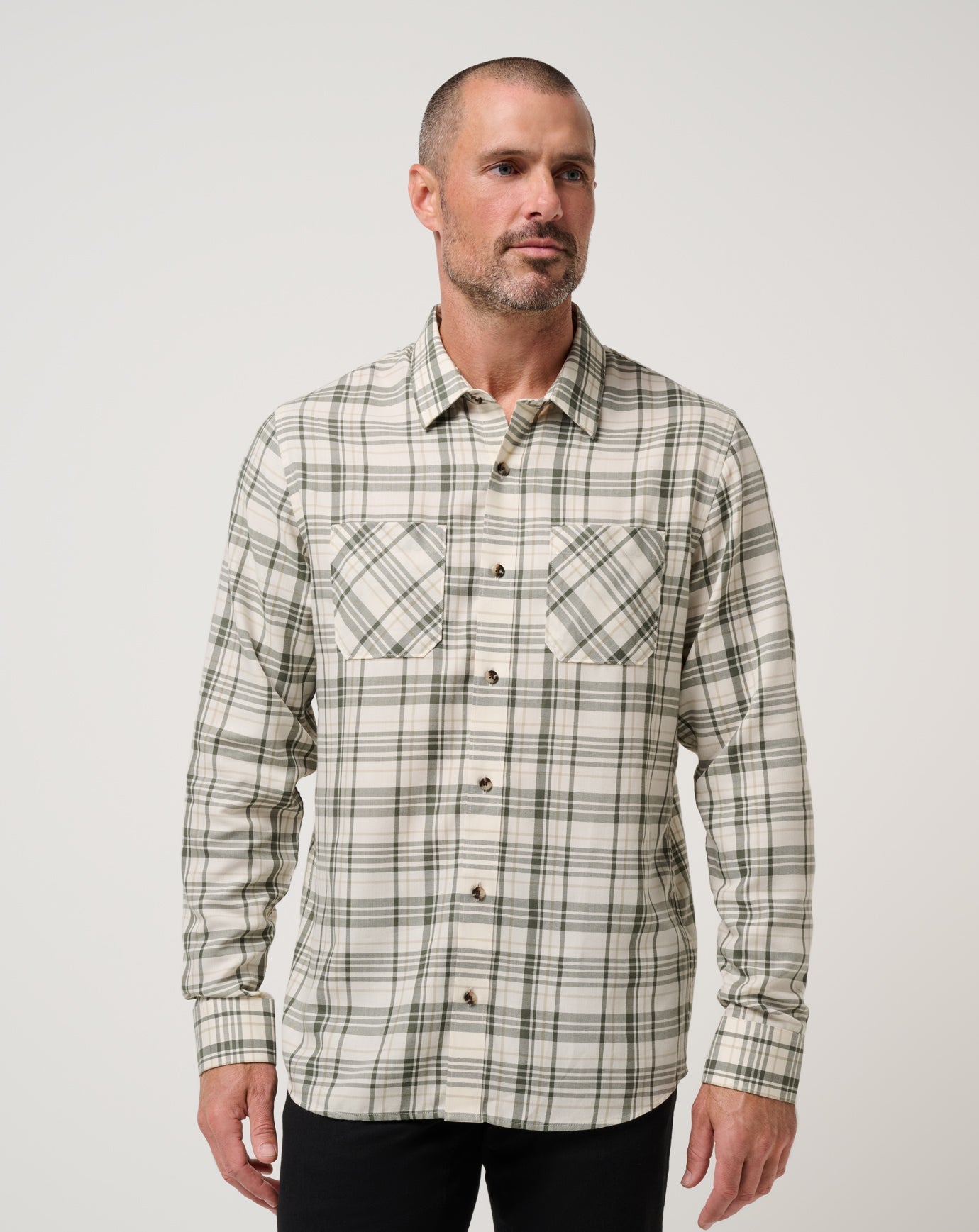 Travis Mathew Outlets Cloud Flannel Plaid Button-Up Men