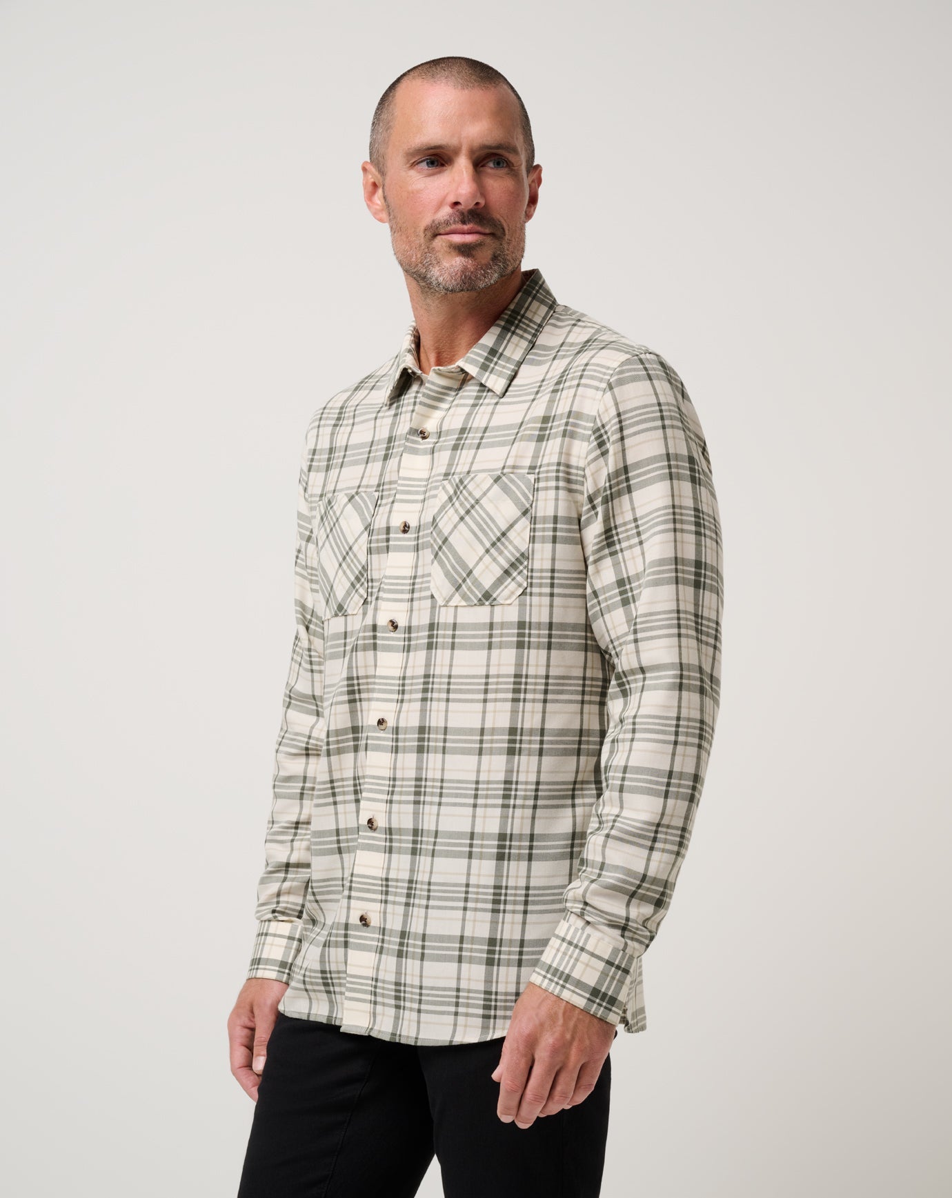 Travis Mathew Outlets Cloud Flannel Plaid Button-Up Men