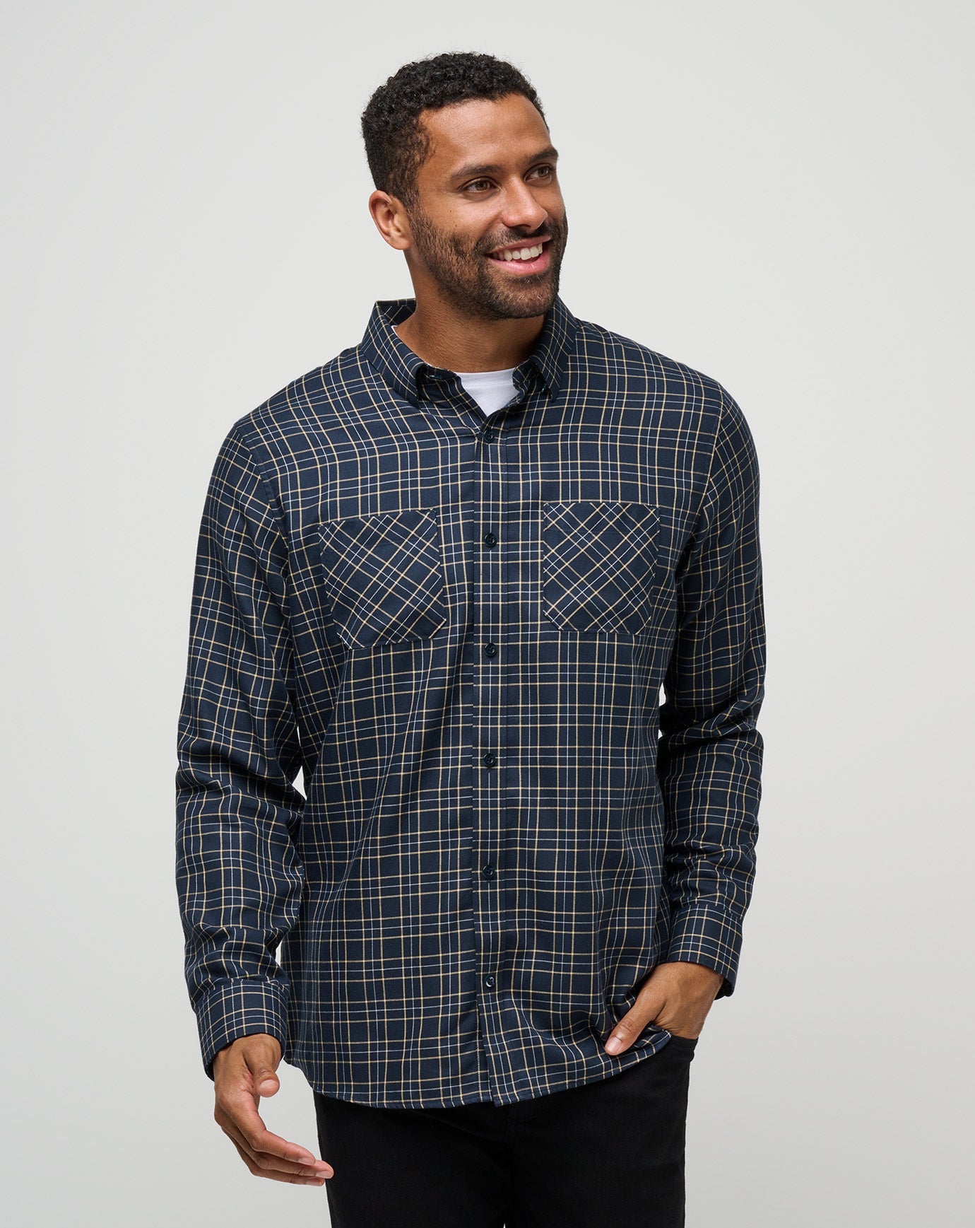 Travis Mathew US Cloud Flannel Plaid Button-Up Men
