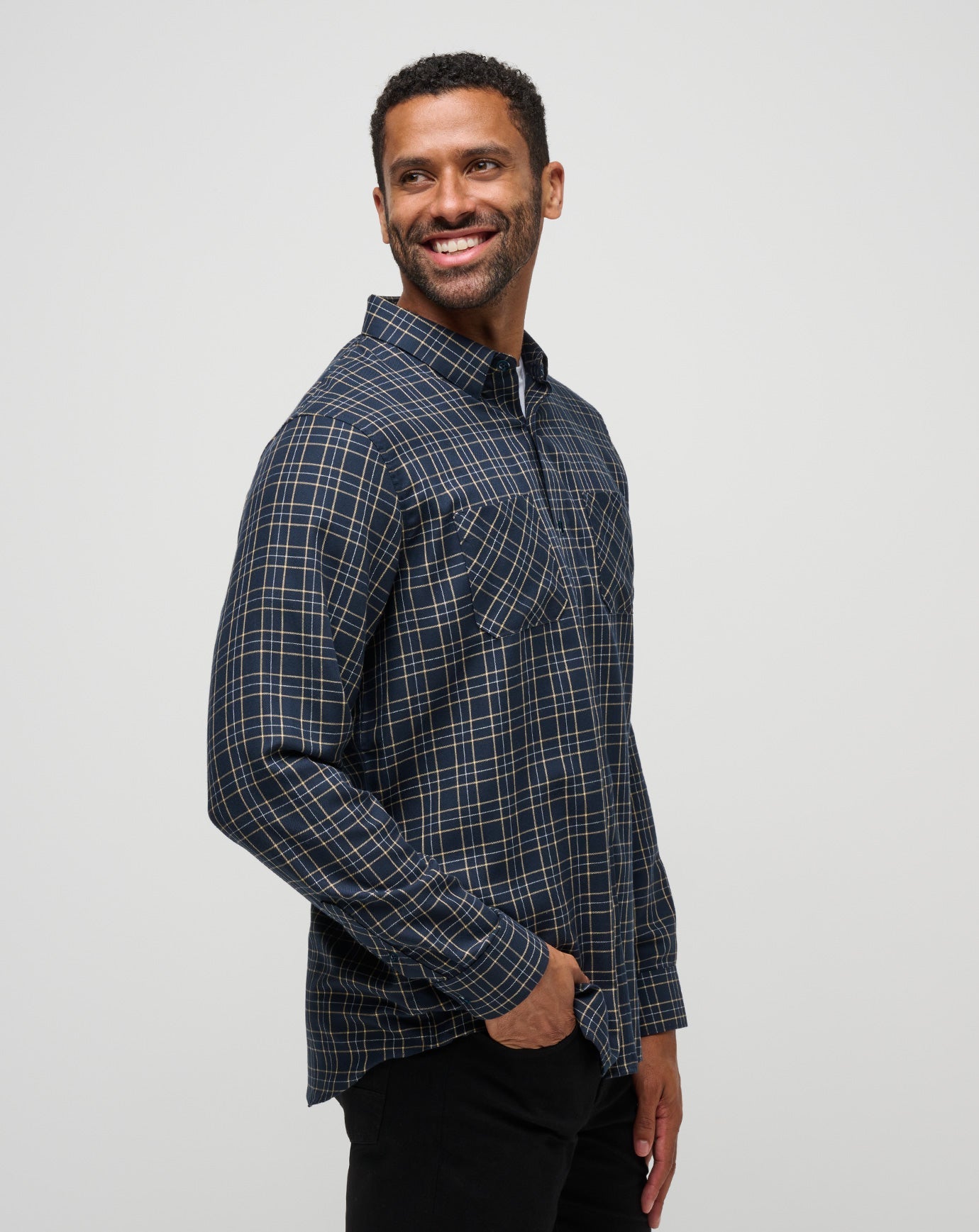 Travis Mathew US Cloud Flannel Plaid Button-Up Men