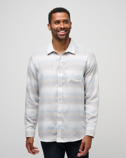 Travis Mathew Discount Cloud Flannel Stripe Button-Up Men