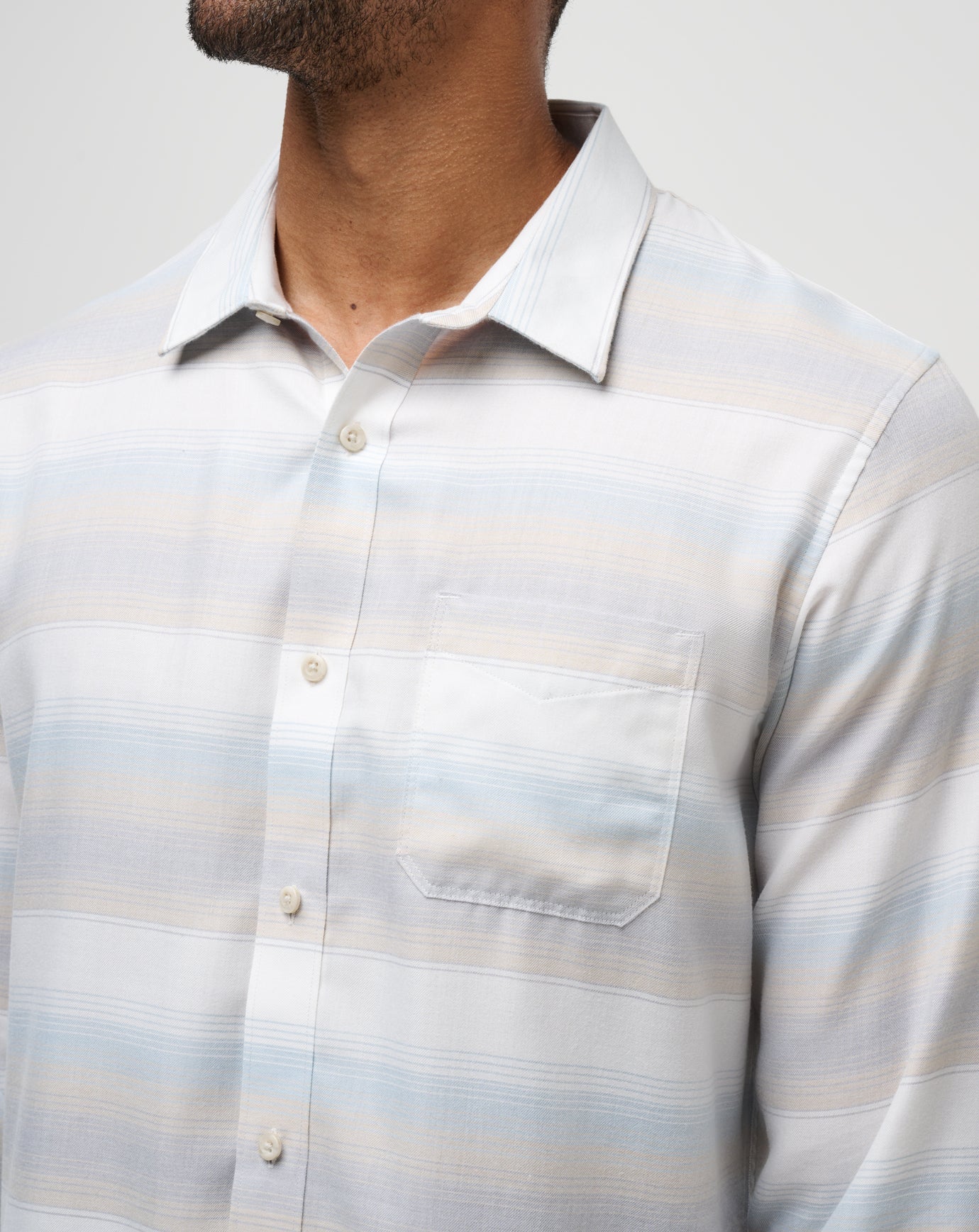 Travis Mathew Discount Cloud Flannel Stripe Button-Up Men