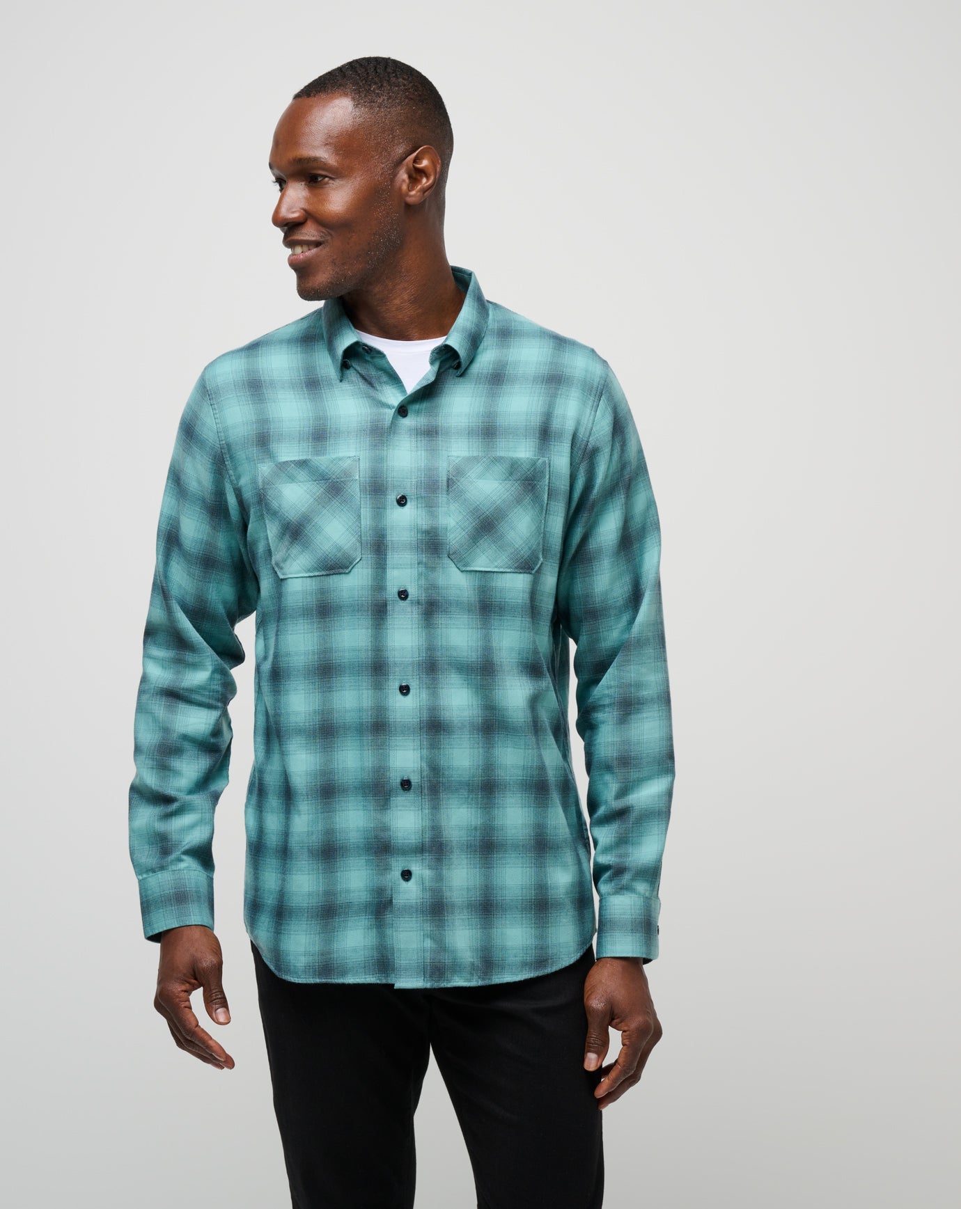Travis Mathew US Cloud Flannel Plaid Button-Up Men