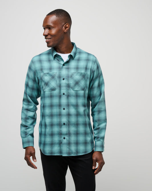 Travis Mathew US Cloud Flannel Plaid Button-Up Men