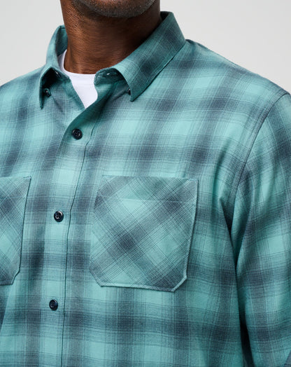 Travis Mathew US Cloud Flannel Plaid Button-Up Men