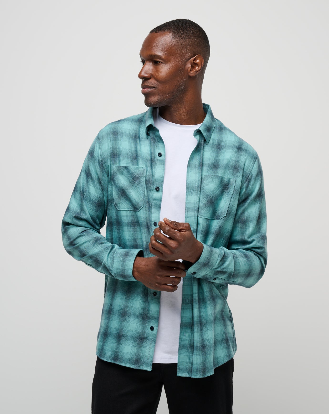 Travis Mathew US Cloud Flannel Plaid Button-Up Men