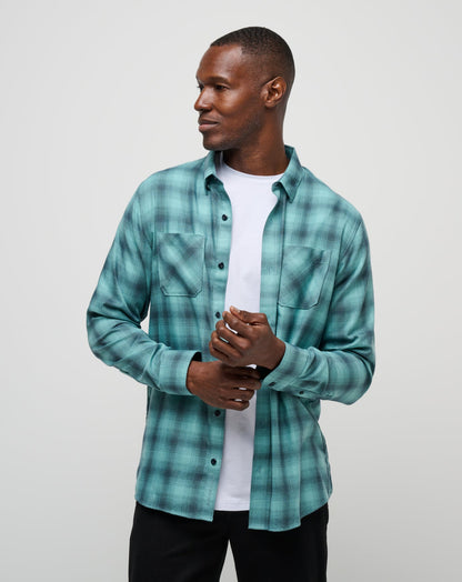 Travis Mathew US Cloud Flannel Plaid Button-Up Men