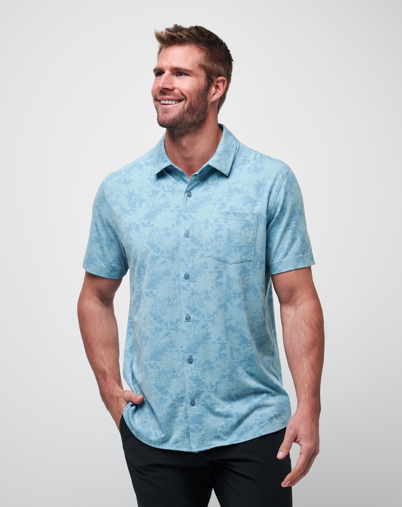 Travis Mathew Online Knit Braddah Button-Up Men