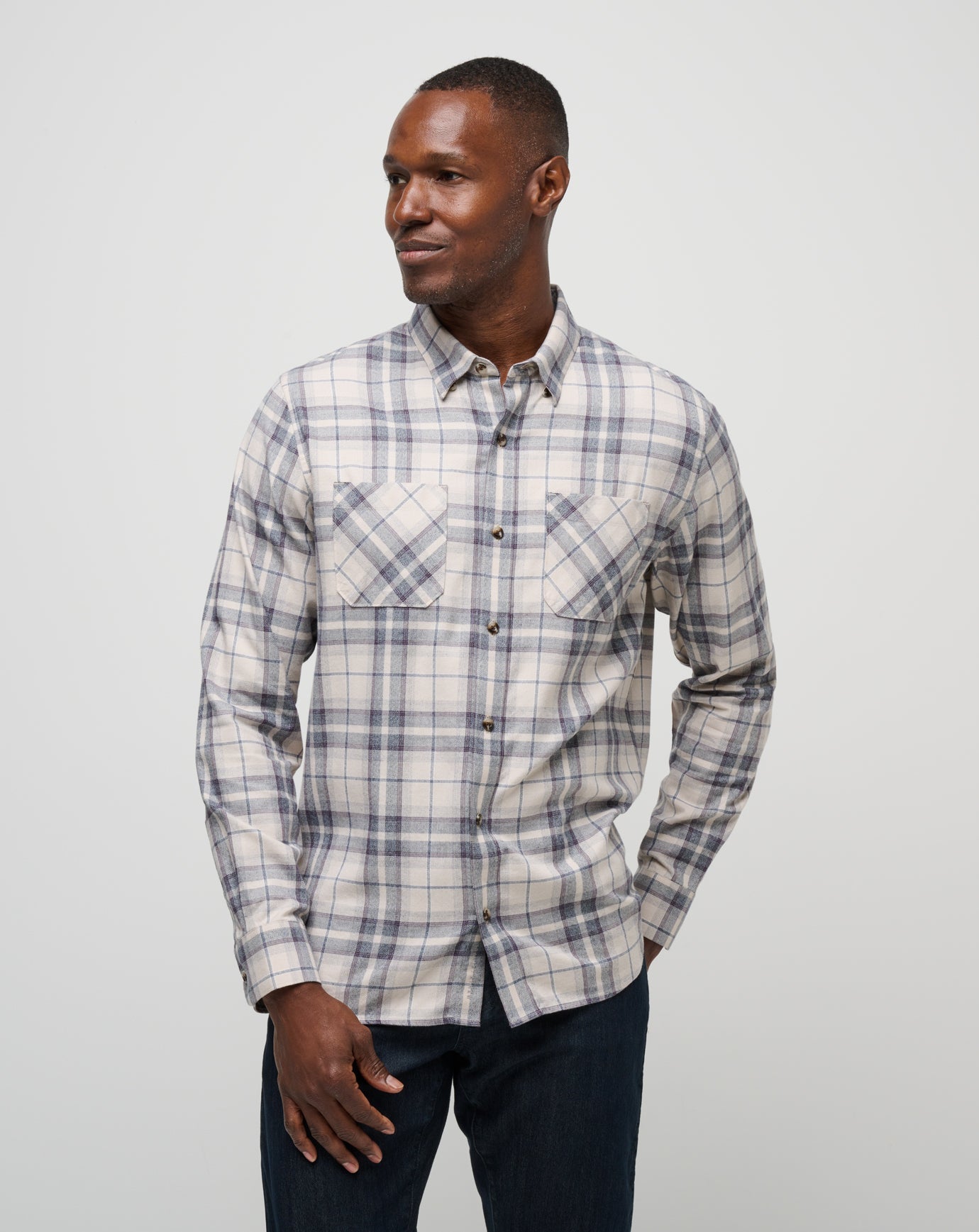 Travis Mathew US Cloud Flannel Plaid Button-Up Men