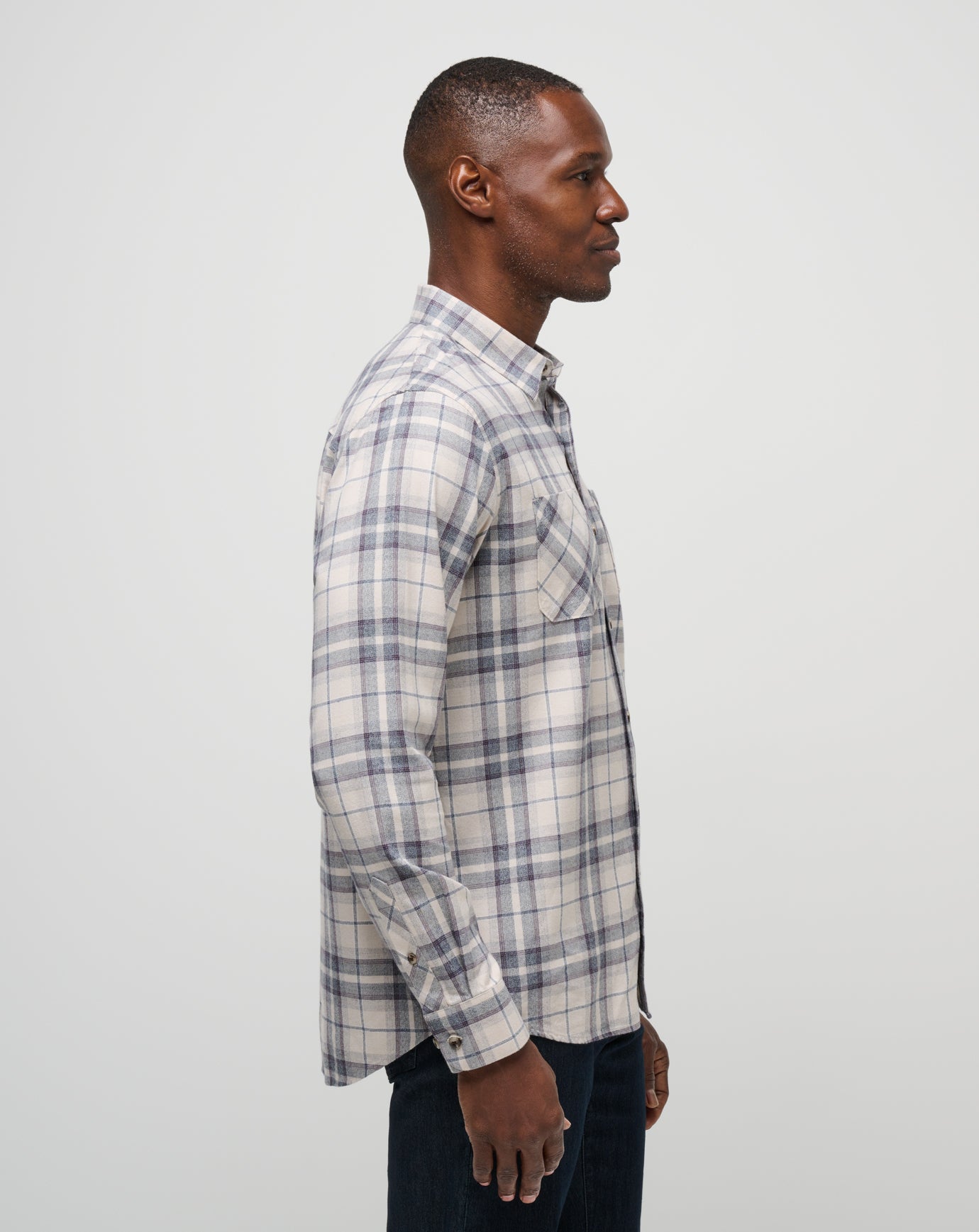Travis Mathew US Cloud Flannel Plaid Button-Up Men