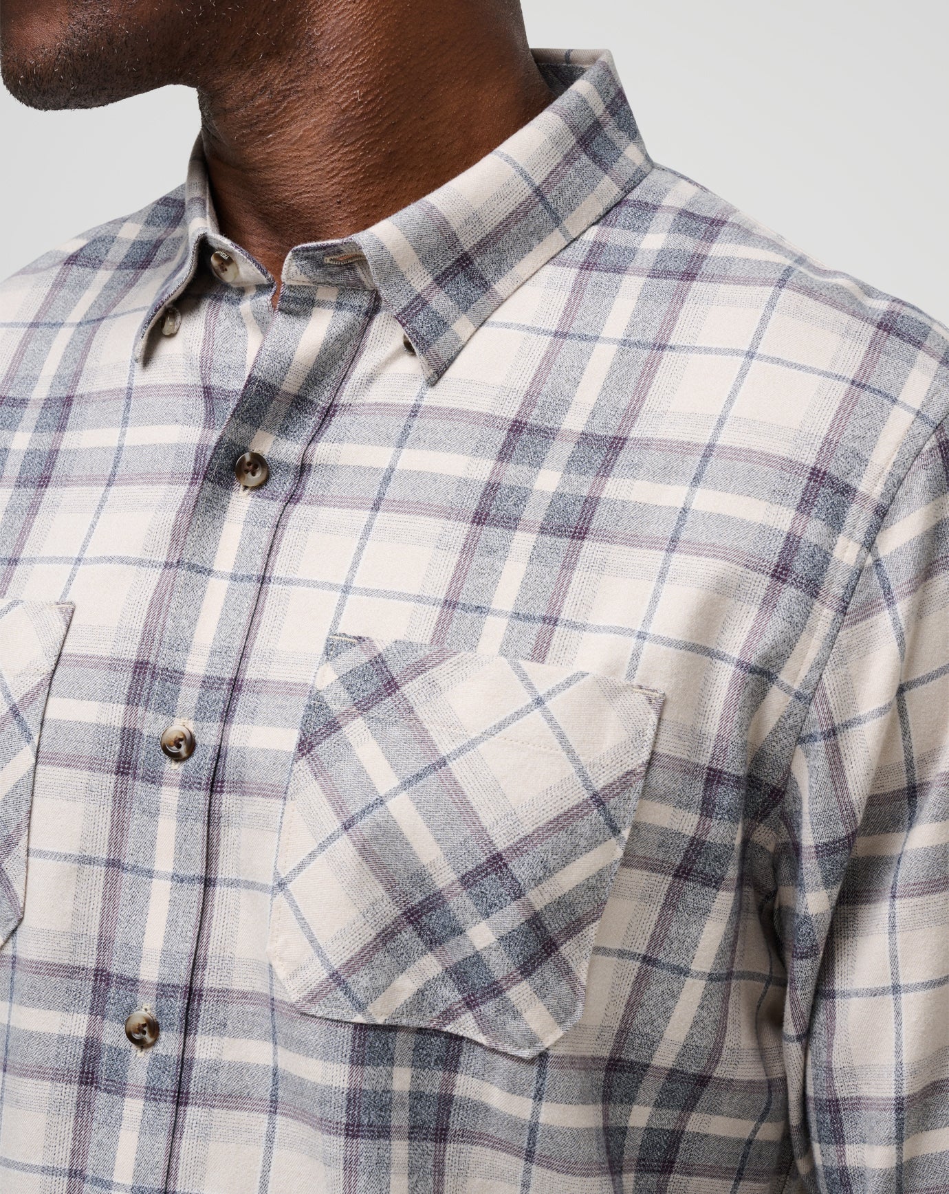Travis Mathew US Cloud Flannel Plaid Button-Up Men