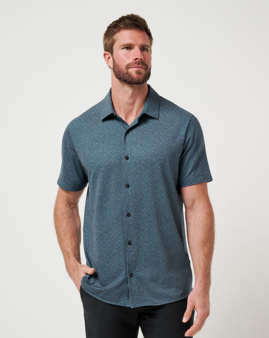 Travis Mathew Sale Knit Featherweight Night Button-Up Men
