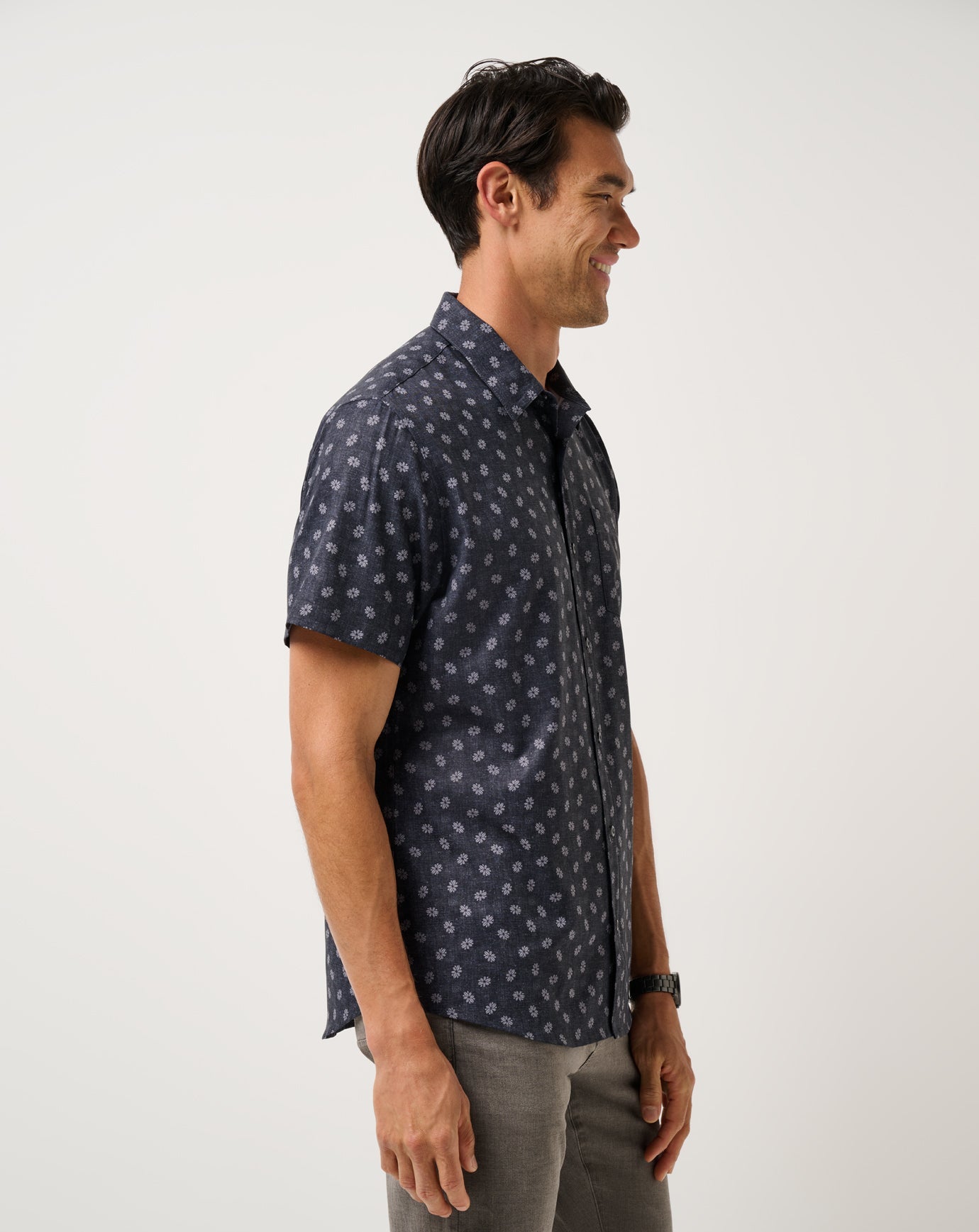 Travis Mathew US Techwoven Grey Wind Button-Up Men