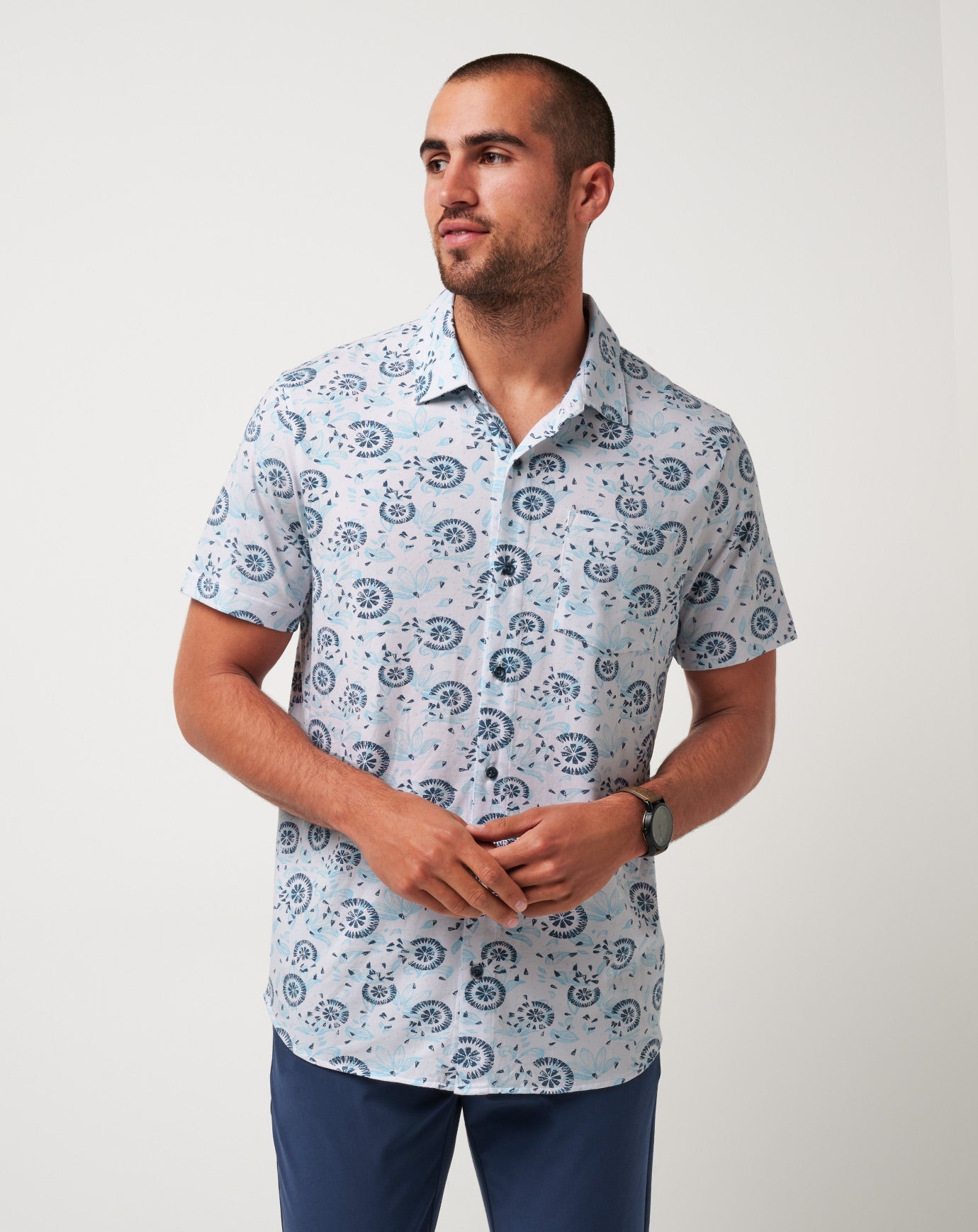 Travis Mathew Online Knit Flourish Button-Up Men