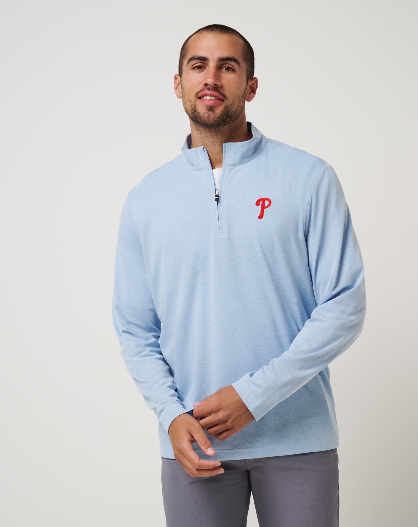 Travis Mathew Online Philadelphia Phillies Time To Tailgate Quarter Zip Game Day|New
