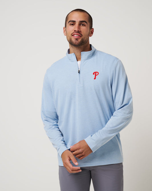 Travis Mathew Online Philadelphia Phillies Time To Tailgate Quarter Zip Game Day|New