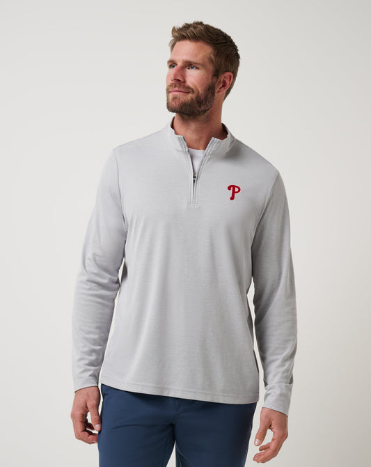 Travis Mathew Sale Philadelphia Phillies Time To Tailgate Quarter Zip Game Day|New