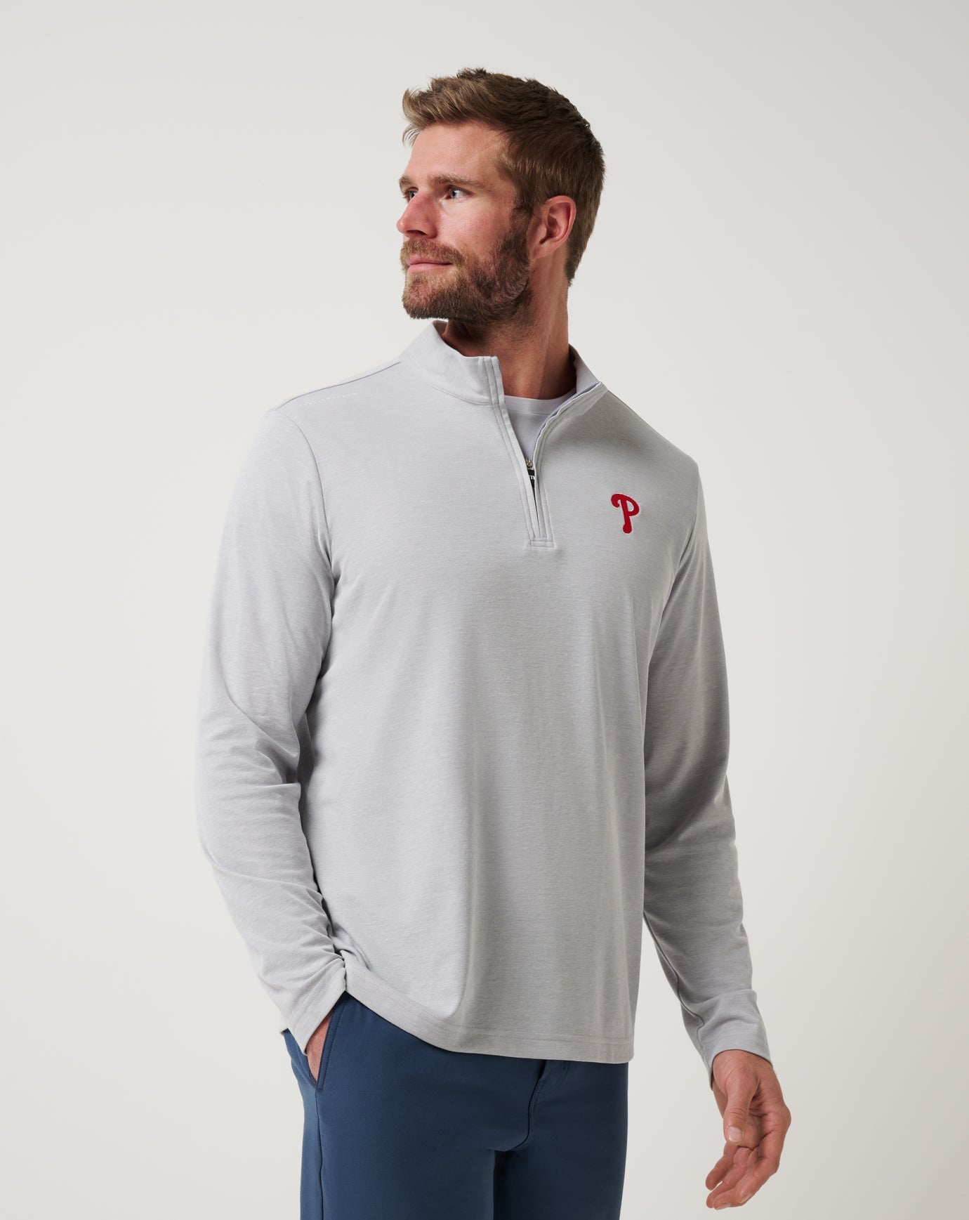 Travis Mathew Sale Philadelphia Phillies Time To Tailgate Quarter Zip Game Day|New