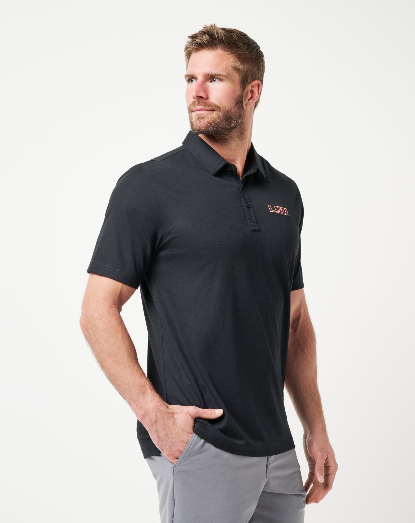 Travis Mathew Discount LSU School Pride Polo Game Day|New