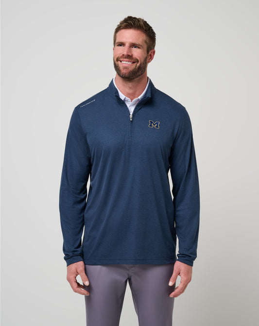 Travis Mathew For Sale Michigan Time To Tailgate Quarter Zip Game Day|New